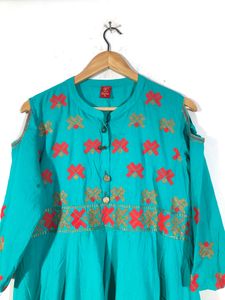 Blue Embroided Kurta