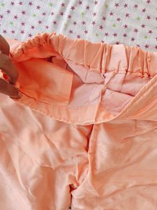 Peach Cotton Palazzo Pants