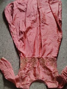 Peach Embroidered Anarkali Gown