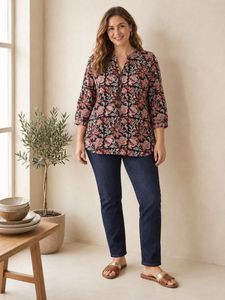 Kalamkari Style Floral Short Kurti