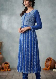 Beautiful Blue Embroidered Kurta
