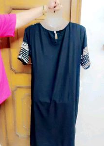 Black &amp; White Patterned Kurti
