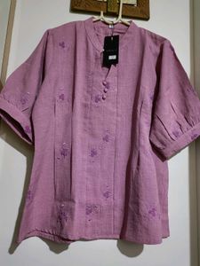 Embroidered Pink Kurta Top