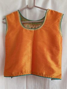 Orange Embroidered Blouse