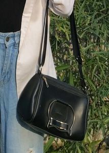 Chic Black Faux Leather Crossbody Bag