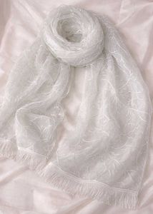 Elegant White Embroidered Dupatta