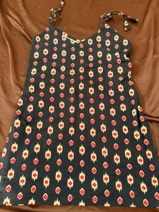 Navy Boho Print Spaghetti Strap Mini Dress