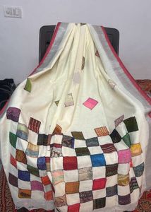 Handmade Nakshi Kantha Embroidered Patchwork Saree