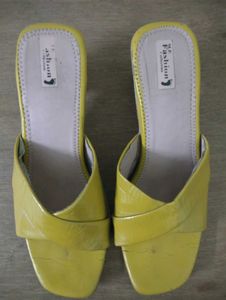 Chic Yellow Cross Strap Heels