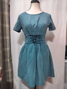 Korean Teal Corset Style Mini Dress