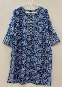 Blue Printed Kurta Set