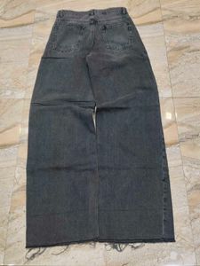 Washed Black Wide Leg Jeans