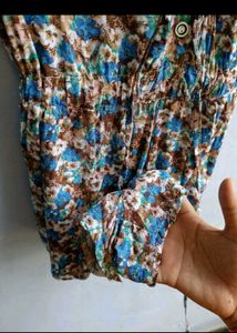 Floral Print Jumpsuit with Belt