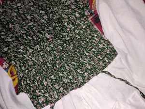 Chic Floral Smocked Dress with White Top Attached