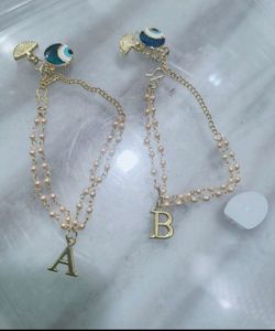 EVILEYE WITH INITIAL CHARM BRACELET