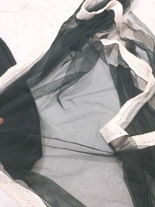 Black Palazzo Pants with Dupatta