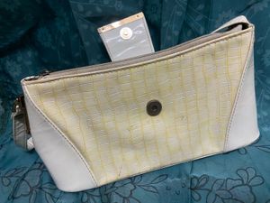 Chic Cream &amp; White Clutch Bag