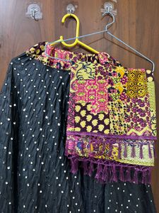 Black lehenga with dupatta