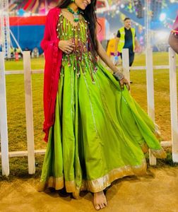 Vibrant Green Lehenga Choli with Embellishments