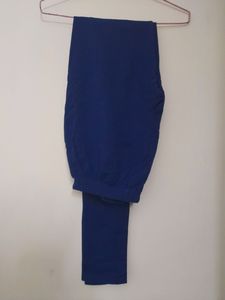 Cotton Elastane Fuscia Pink and Navy Blue Leggings Combo