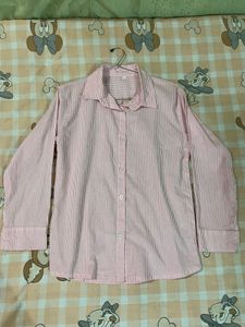 Pink Striped Button-Up Shirt
