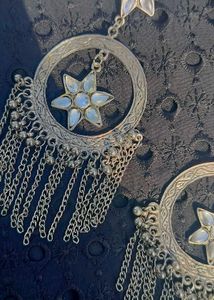 STAR DROP EARRINGS (FREE RING)