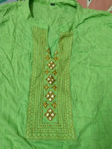 Embroidered Green Kurta😍✨