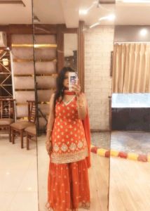 Rust orange sharara set
