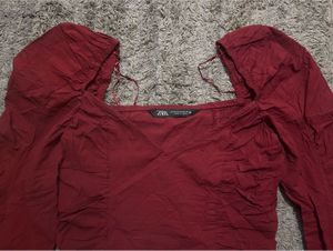 Zara Ruched V-Neck Crop Top