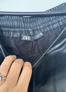 Stylish Black Leather Joggers