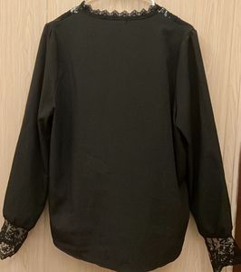 Elegant Black Lace Detail Top