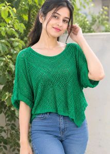 Green Sheer Knit Top