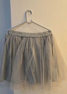 Cute Grey Tulle Mini Skirt