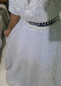 Lavender Sequined Bridal Lehenga Choli Set