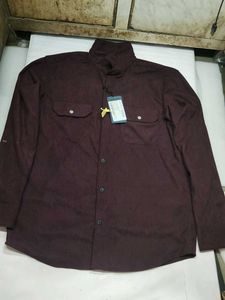 Paul street Men's Maroon Button-Up Shirt