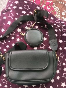 Chic Black Crossbody Bag with Coin Pouch