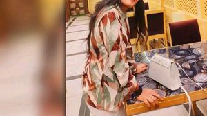 Abstract Print Button-Up Shirt
