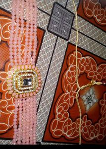 Elegant orange Beaded Choker Necklace