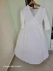 Elegant White Cotton Gown