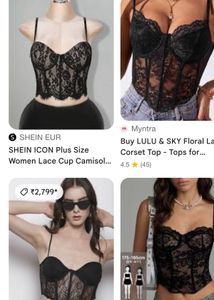 Black Lace Corset Top