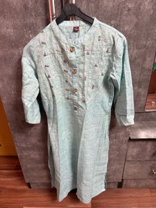 Light Blue Checkered Kurta