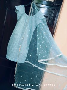 Sky 🔵 Blue Kurta With Pathani Salwar Set