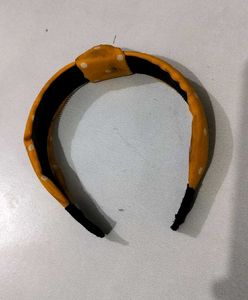 Yellow Polka Dot Knotted Headband