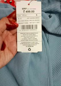Shein Light Blue One Shoulder Knot Dress