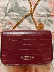 assessorize London  Burgundy Croc Embossed bag