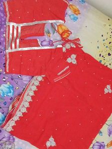Stunning Reddish Pink Embellished Saree