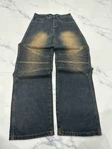 Washed Moto Denim Jeans