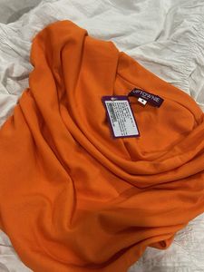 UPTOWNIE boat neck cowl orange top WITH TAG