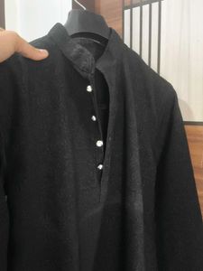 Men's Black Jacquard Kurta