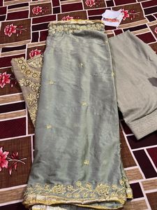 Elegant Embroidered Grey Kurta Set